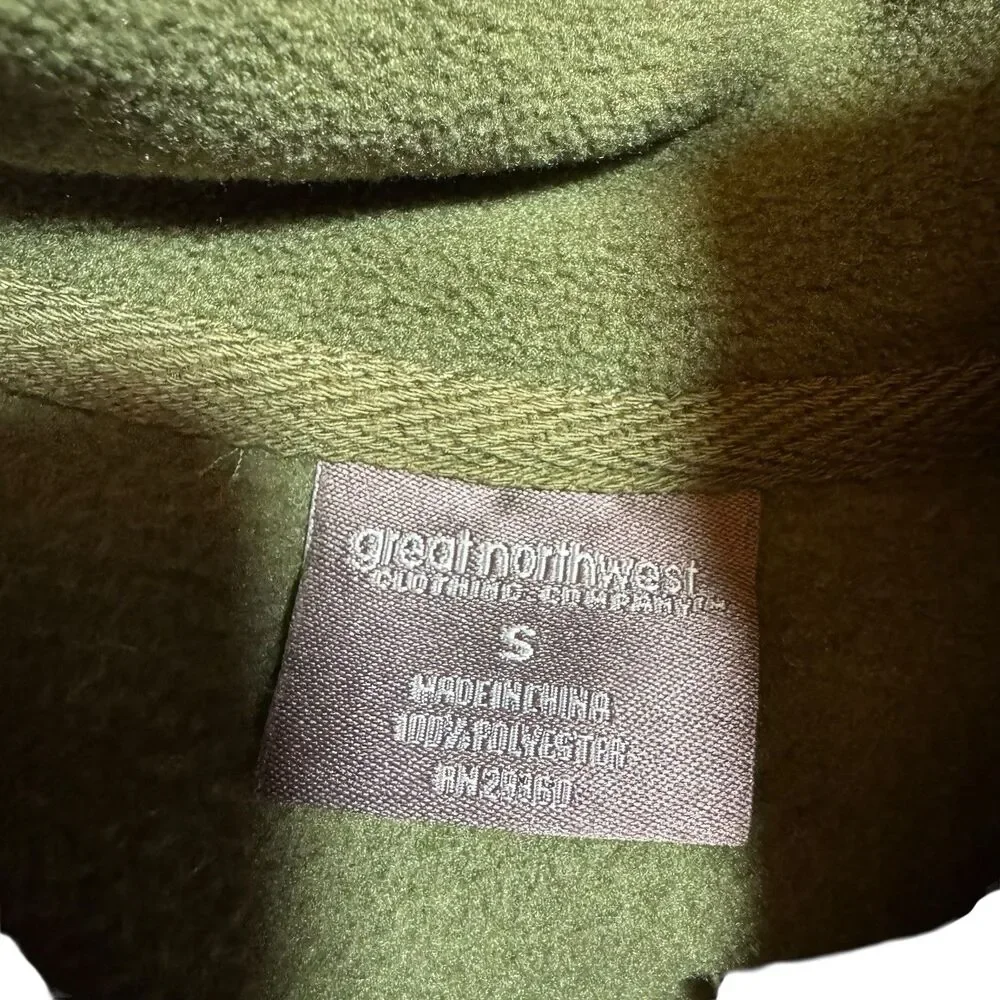 Mens Great Northwest Green Waffle Quarter Zip Pullover Size‎ Small